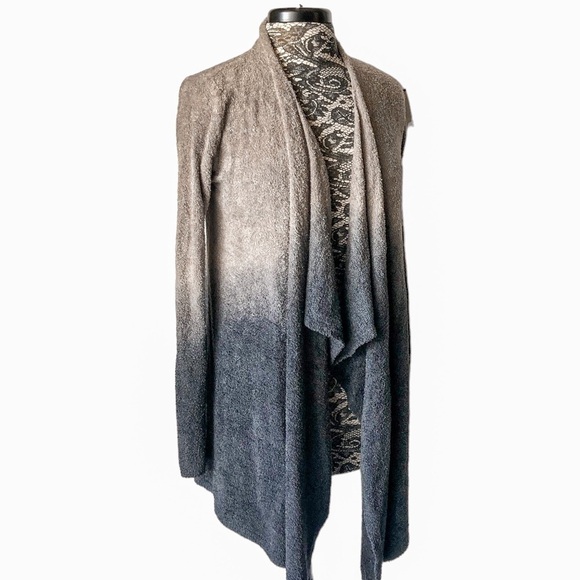 Barefoot Dreams Chic Lite Gray Bamboo Ombre Cardigan S/M - Picture 3 of 9